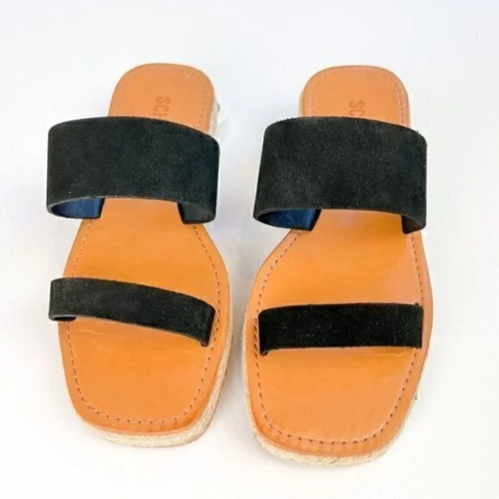 Schutz womens size 7 black Lilyane slide on sandals